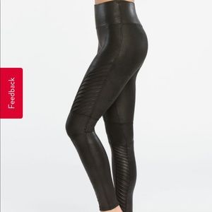 New Never opened Spanx Faux Leather Moto leggings